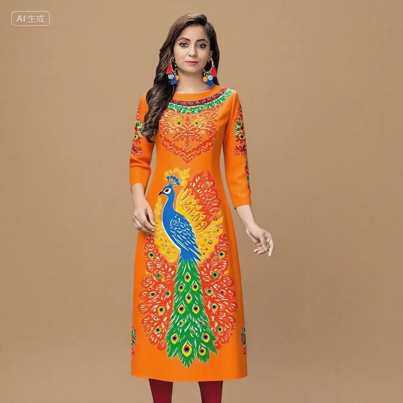 

Мусульманское платье Kurt, женская модная и элегантная прямая трубка с разрезом по подолу, повседневная исламская одежда с узором Kurtta для женщин