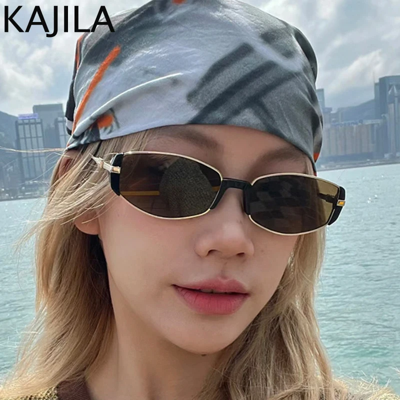 

Small Frame Rectangle Punk Sunglasses Women 2024 Luxury Brand Designer Trendy Vintage Sun Glasses For Lady Eyewear Shades UV400