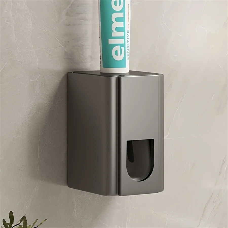 1 Piece Of Toothpaste Storage Rack Automatic Squeeze Toothpaste Dispenser Wall-Mounted Non-Porous Bathroom Toothbrush Toothpaste