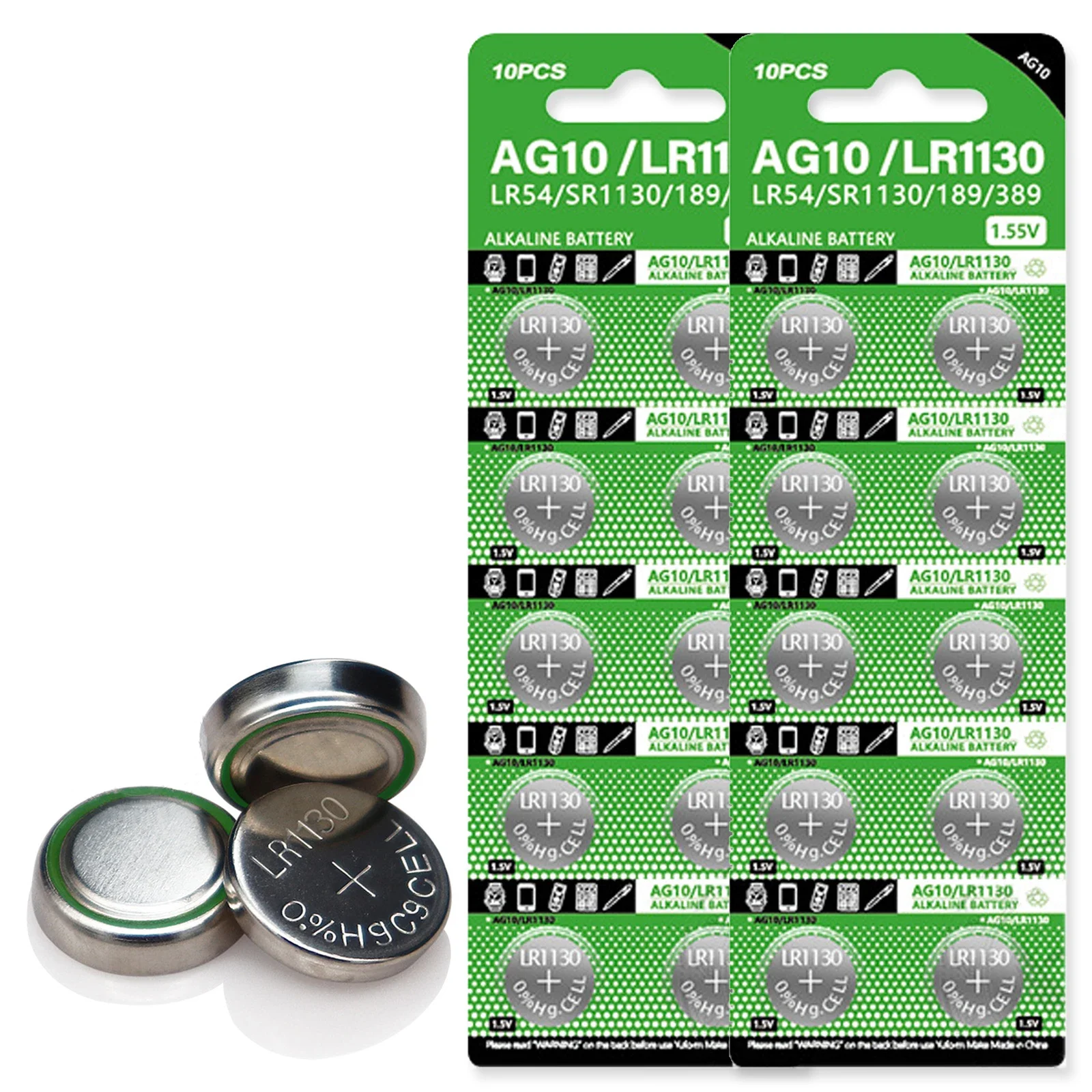 10-100Pcs AG10/LR1130 High Quality Alkaline Battery LR54 L1131 389A D189 1.55V Watch Button Cell Batteries For Toys Calculators