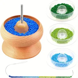 XUQIAN Clay Bead Spinner with 1 Big Eye Beading Needle 3pcs Transparent Bowls Quick-Change Trays Ideal For DIY Jewelry Making