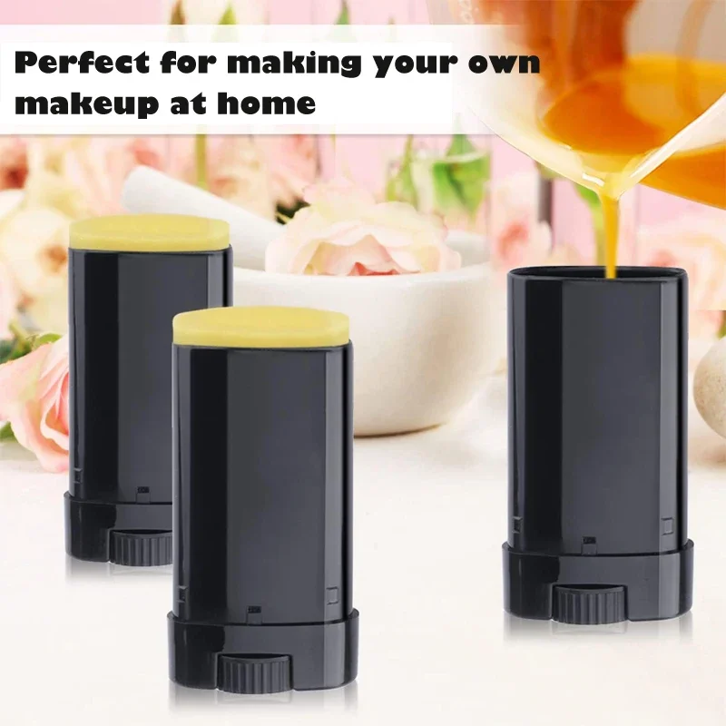 100 szt. 15ml Puste Mini Plastikowe Owalne Płaskie Tubki/Butelki na Balsam do Ust Podróżne Pojemniki na Próbki do Samodzielnego Wyrobu Dezodorantu, Stałego Balsamu do Ciał, Szminki