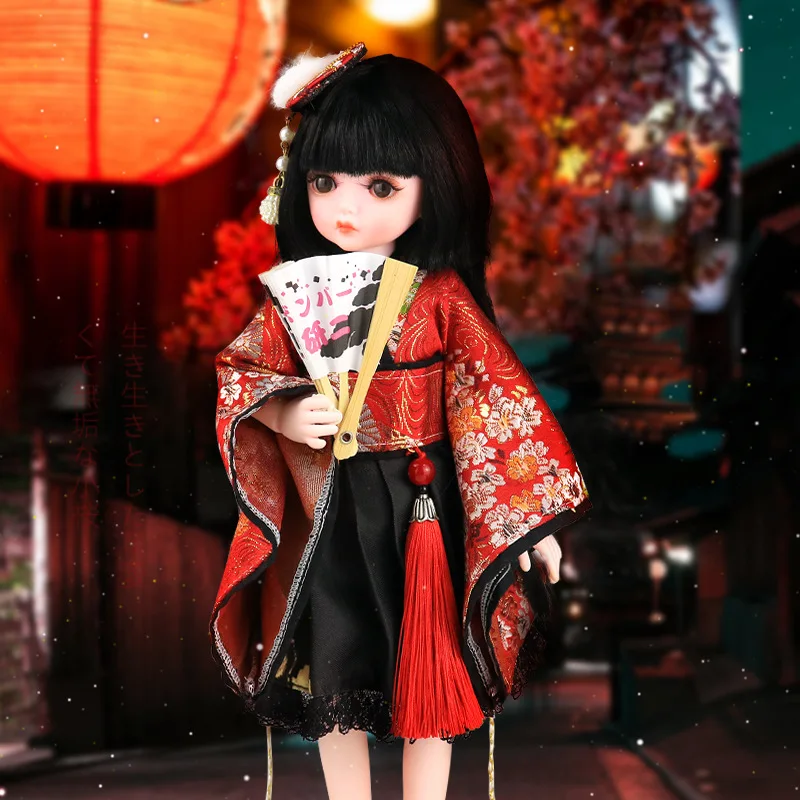 2022 New Arrival 30 CM Lovely Cartoon Doll Kimono Girl Doll Japanese Character Doll Simulation Joint Girl Doll Toy Gift LC734