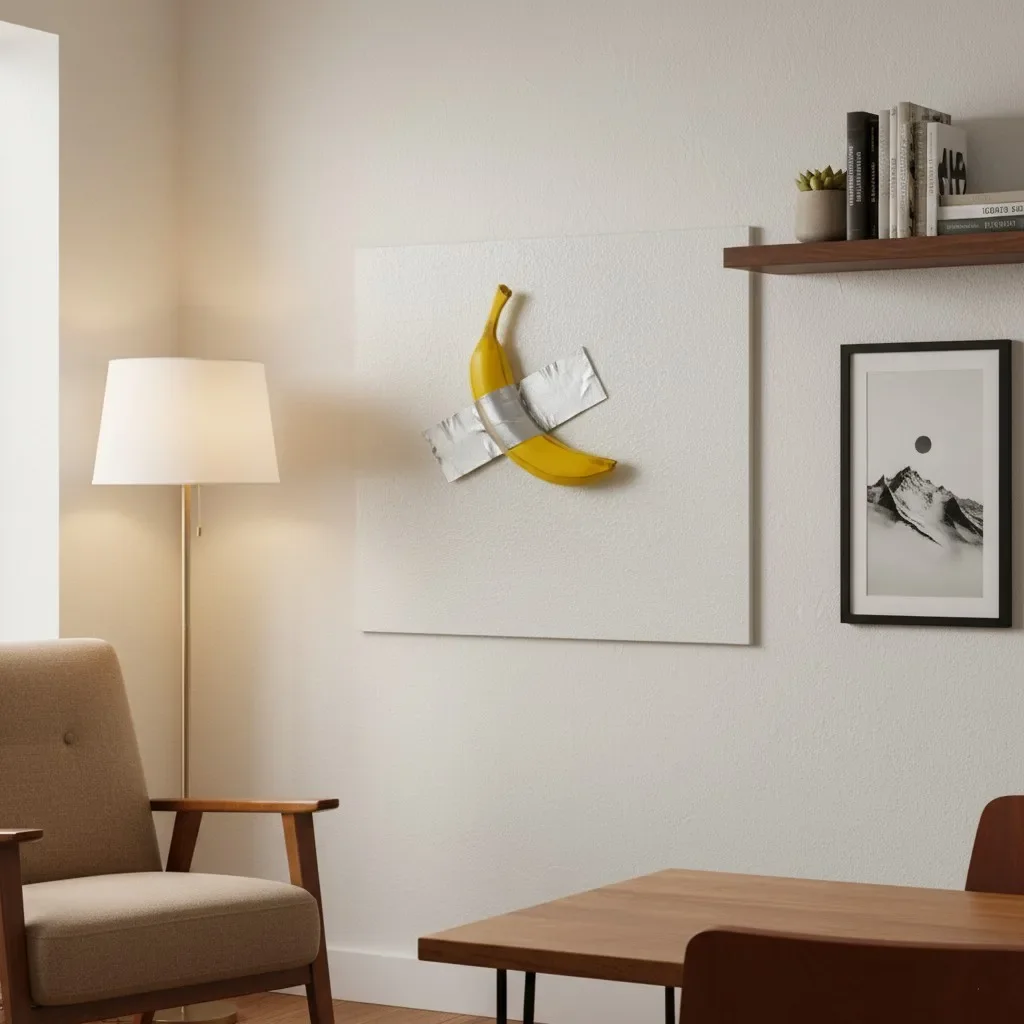 Resin Tape Banana Comedian Figurine Wall Art Bathroom Living Room Kitchen Wall Decor Decoration Porch Entrance Interior Sticker gallery 3