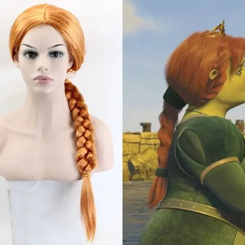 

Anime Princess Fiona Yellow Wigs Hair Cosplay Hairs Cap Costume Halloween for Adult Woman