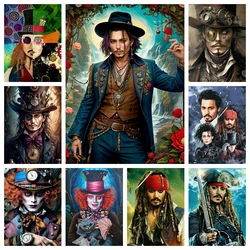 Diy Diamond Art Painting Gothic Captain Jack Sparrow New Johnny Depp Embroidery Mosaic Cross Stitch Kits Movie Star Home Decor