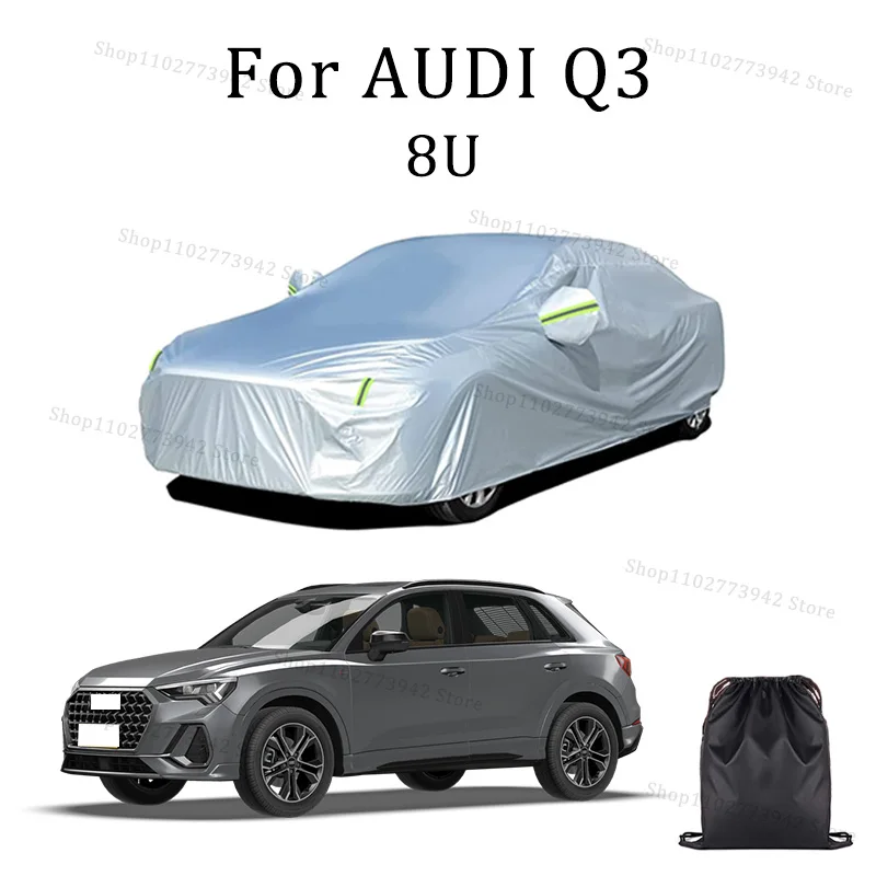 

Car Cover For AUDI Q3 8U Full Exterior Black Silvery-Auto Cover Sunshade Dustproof Waterproof Reflective strips cars accessories