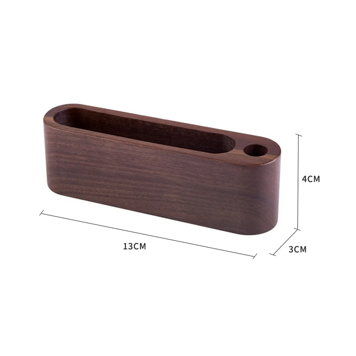 Solid Wood Business Card Holder Desk Storage Beech Walnut Wood Business Card Holder with Pen Holder