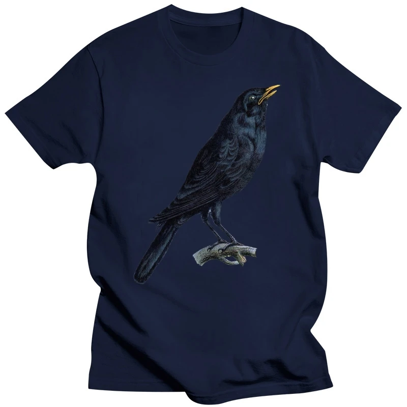 Crow - Vintage 1800s Image - Ornithology - Bird Watcher's T Shirt T Shirts Short Sleeve Leisure Fashion Summer