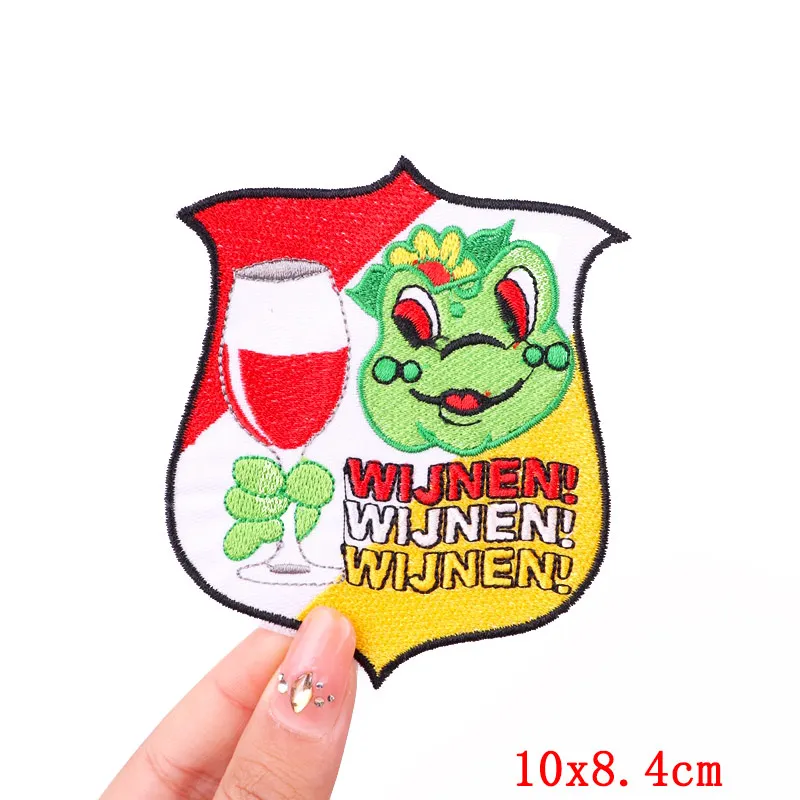 Nederland Oeteldonk embleem borduurpatch Forg carnaval voor Nederland opstrijkbare patches voor kleding kikkerpatches op kleding