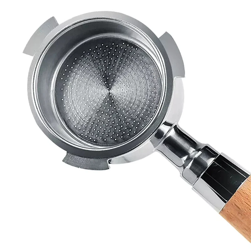 51mm Solid Beech Wood Handle Coffee Bottomless Portafilter For Replacement Filter Basket Barista Accessories Brown/Black/Beige view 3