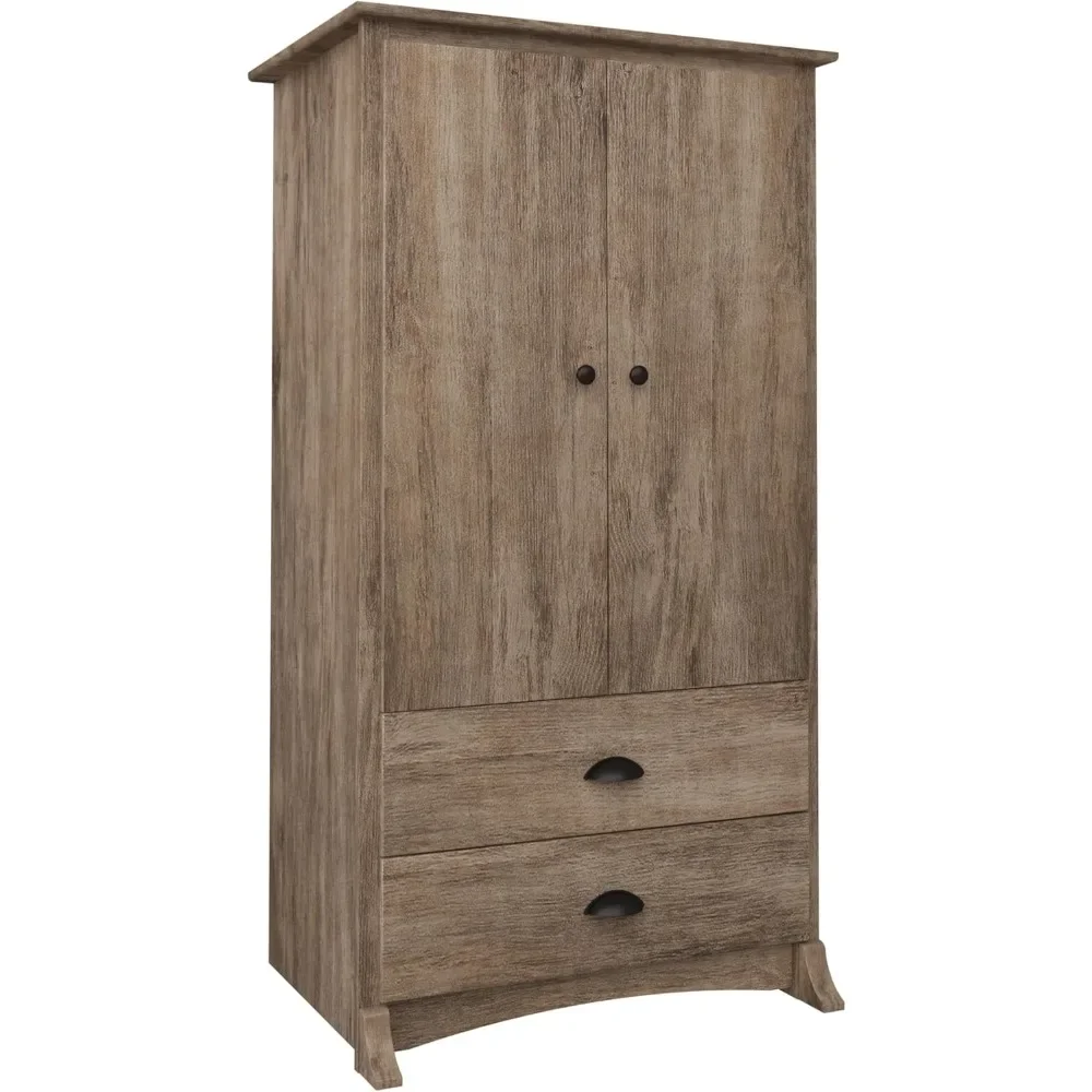 Dakota Pass Armoire Wardrobe Wardrobe Bedroom Furniture Craftsman Oak Finish Clothing Cupboard Open Cabinet Wardrobes Home