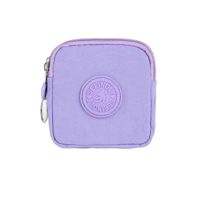 Women Men Canvas Money Coin Purse Portable Waterproof Wallet Money Bag with Key Ring Wear-resistant Credit Card Holder