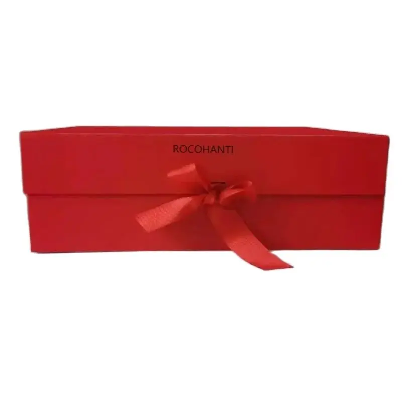 

15x Custom Logo Magnet Rigid Box Packing Ready To Ship Personal Large Red Luxury Ribbon Paper Box With Magnetic Closure Gift Box