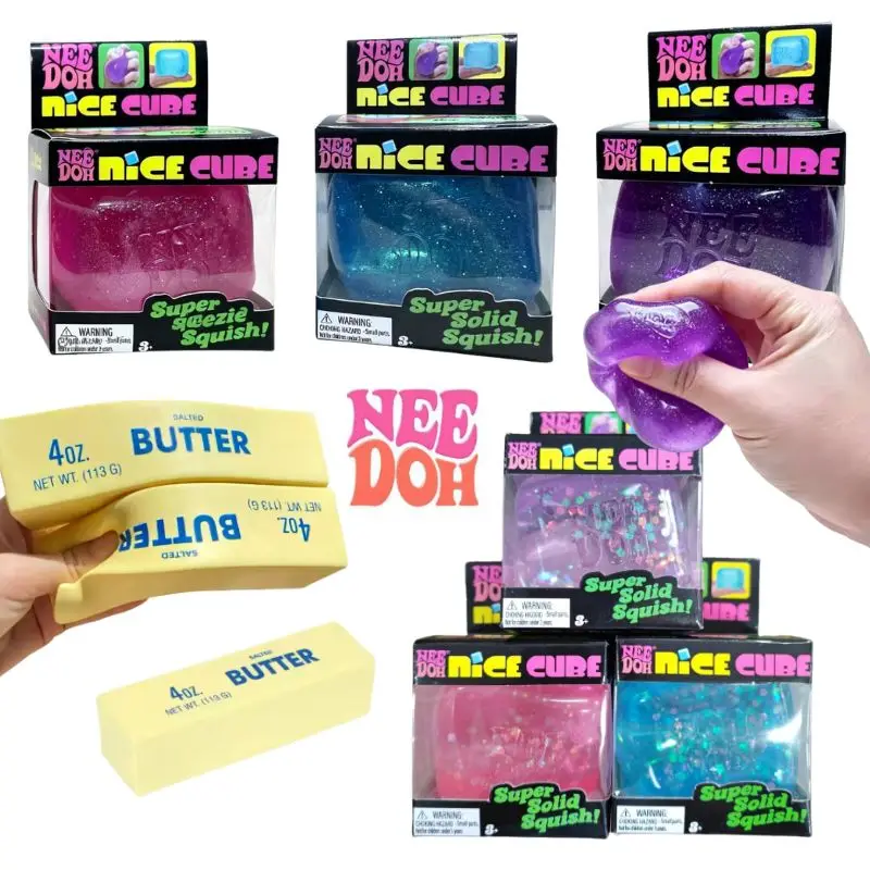 

Ice Cream & Nice Cube Soft Squeeze Sensory NeeDoh Fidget Toy Surprise Stress Relief Party Blind Box Desktop Decor Party Gift