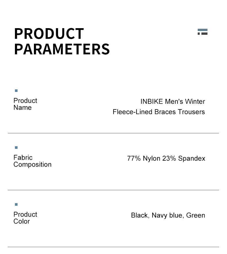 INBIKE Fleece Rennrad Trägerhose für Herren Winter Thermo Radfahren Träger Winddicht Radfahren Fahrradhose MTB Fahrradbekleidung Mann – Detail 2