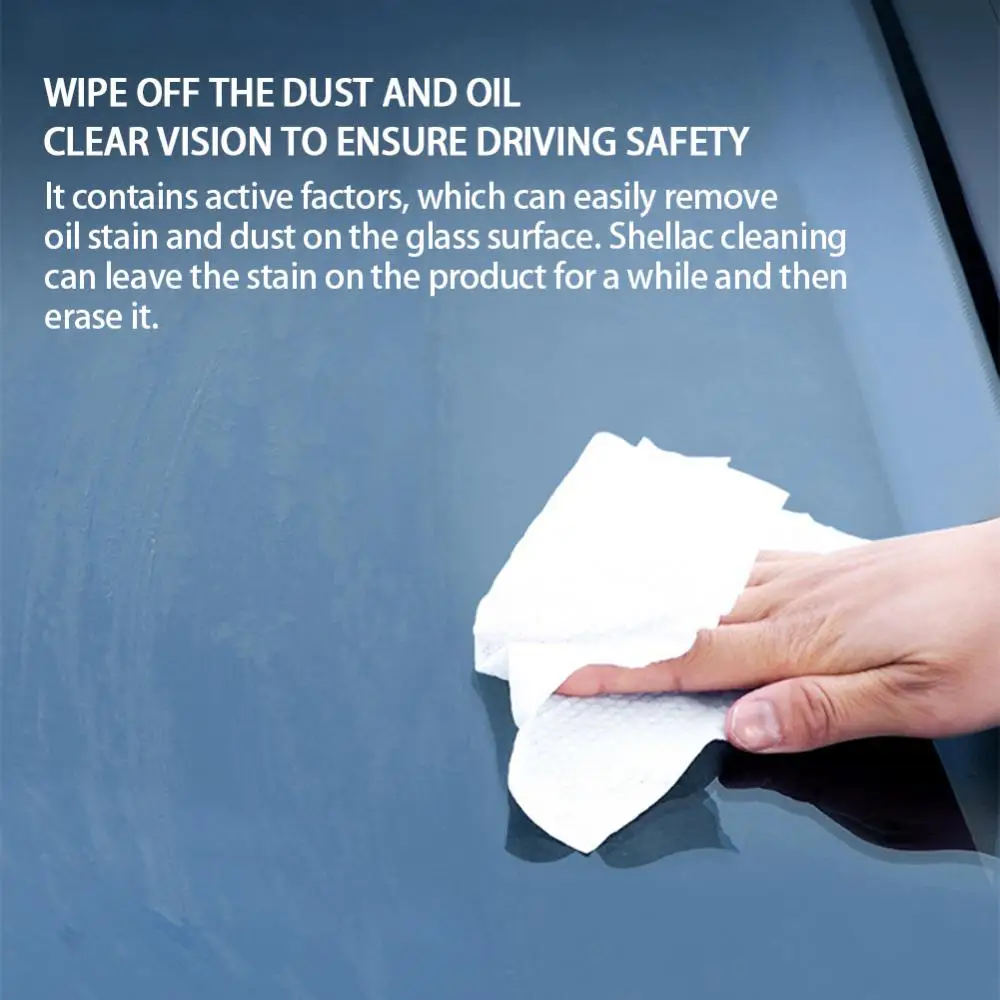 Car Glass Oil Film Removal Wipes Car Front Windshield Degreasing Cleaning Towels Wipes Oil Film Wash Agent Wipes Car Accessories