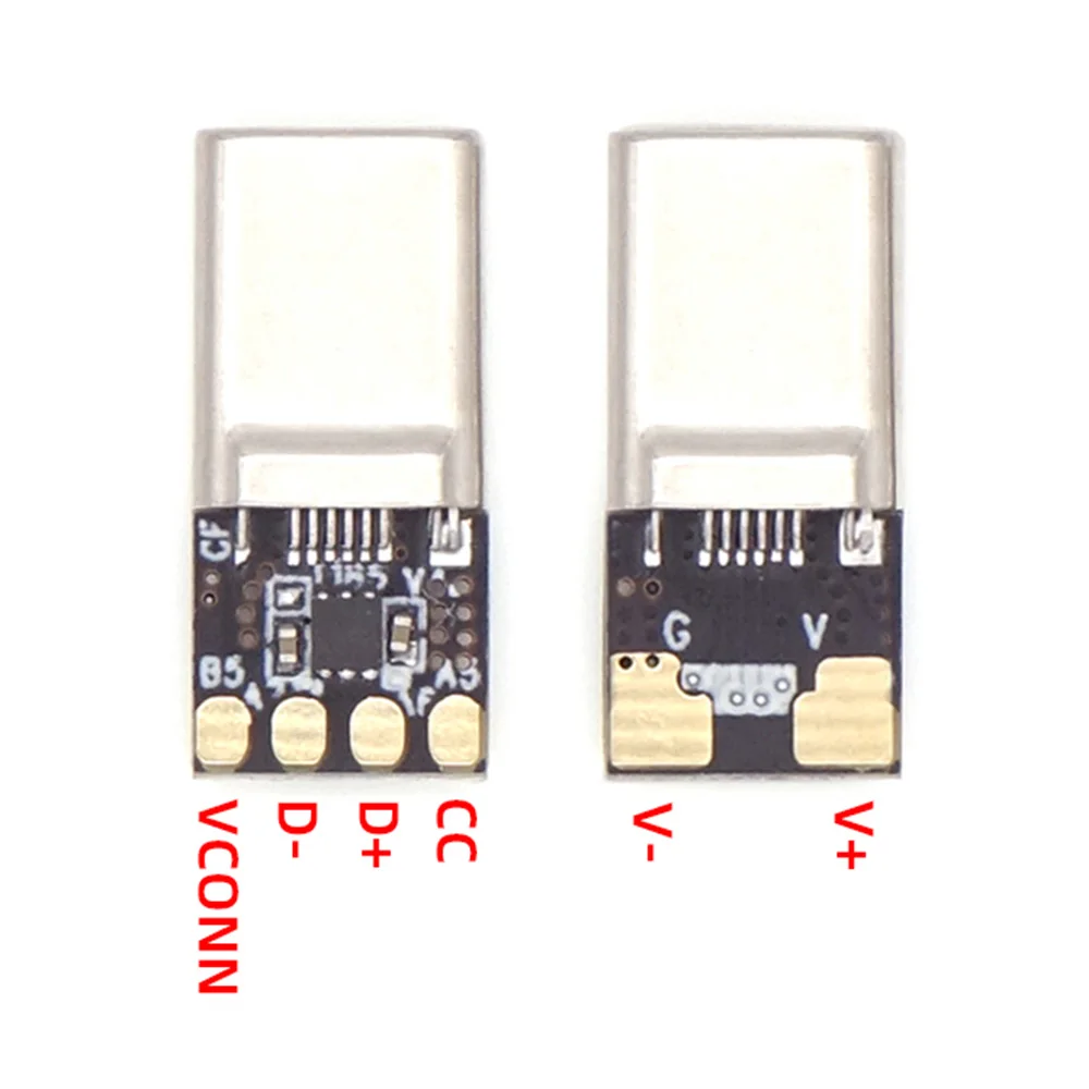 PD Fast Charging 100W TYPE C Charging Plug Connector With e-marker Chip Terminal Shell 5A Data Wire Plug DIY Welding Wire Access