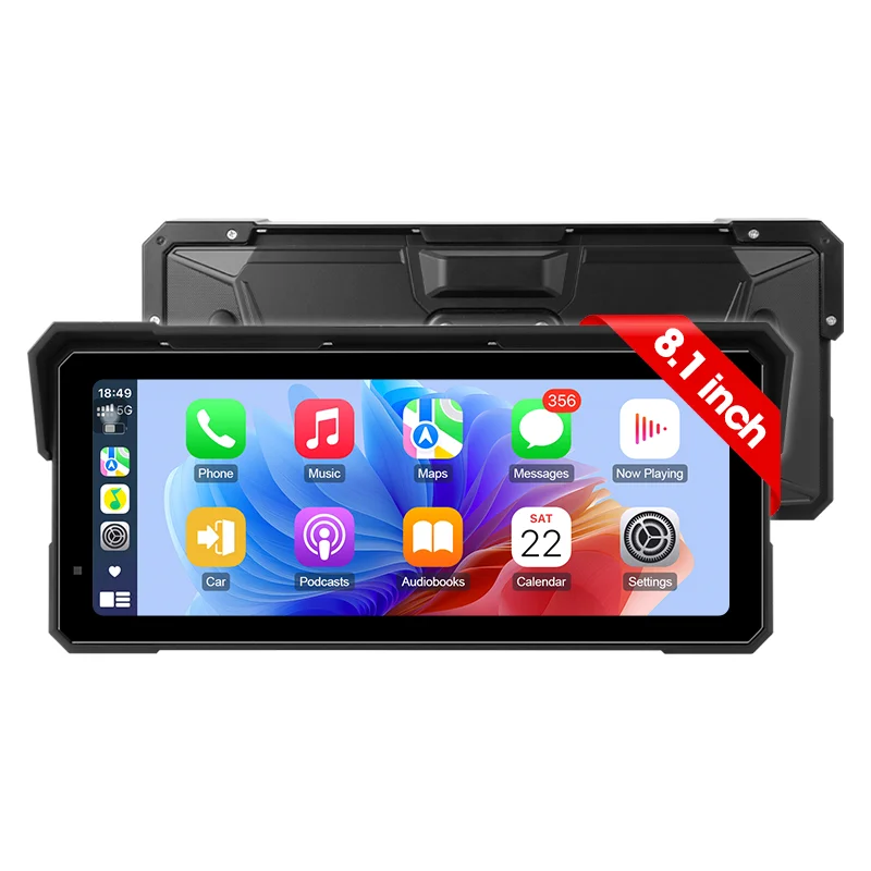 Srnubi 7/8,1 Zoll Motorrad Carplay GPS Navigationsbildschirm Tragbares digitales Motorrad-Armaturenbrett Android Auto Moto Zubehör