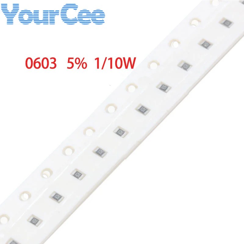 200pcs 0603 SMD Resistor 5% 1/10W 2 3 3.6 3.9 4.3 9.1 12 91 220 910 1K8 16K 110K 160K 1M2 3M 3M6 3M9 4M3 5M6 6M8  8M2 10M ohm