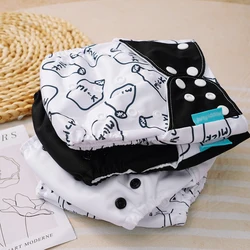 4PCS/Pack Adjustable Washable Baby Cloth Diapers,Waterproof Resuable Suede Cloth Inner Baby Pocket Diapers For 3-15kg