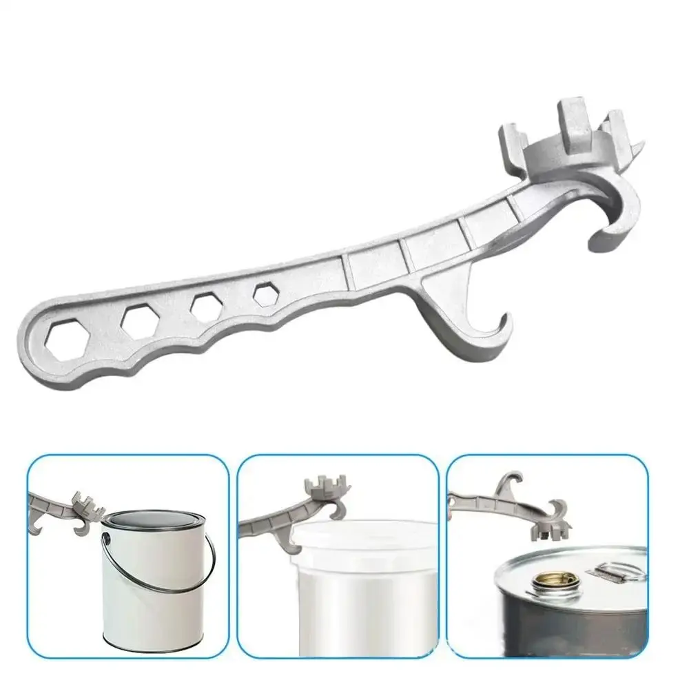 

2 PCS Multifunction Aluminum Alloy Metal Can Opener Bucket Opener Bucket Lid Can Opener Silver Lid Wrench Lid Tool Home
