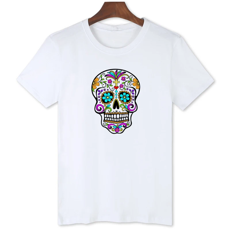 Colored skull printing T-shirt New exclusive hot Sale fashion Shirt for men Good quality brand comfortable Tops Tees