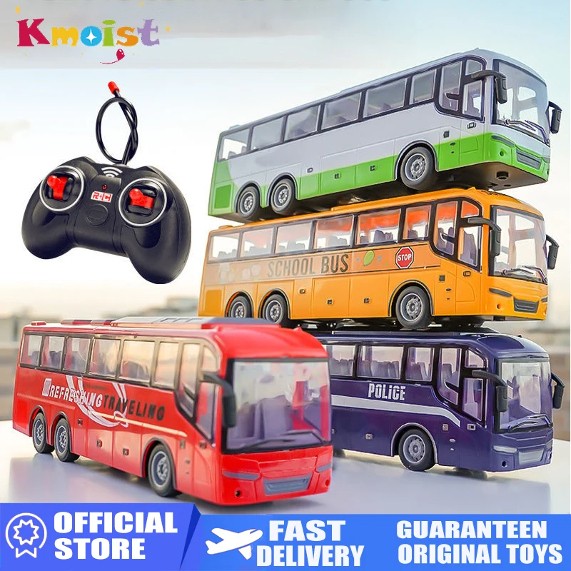 

1/30 Rc Car Electric Remote Control Bus with Light Tour Bus Model 2.4G Remote Controlled Machine Toys for Boy Kids Children