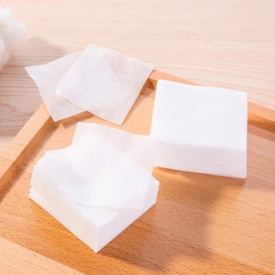 1000 قطعة ماكياج رقيقة الوجه وسادات قطنية مربع مزيل ماكياج وسادات قطنية الوجه العين الشفاه مزيل طلاء الأظافر غير المنسوجة Co