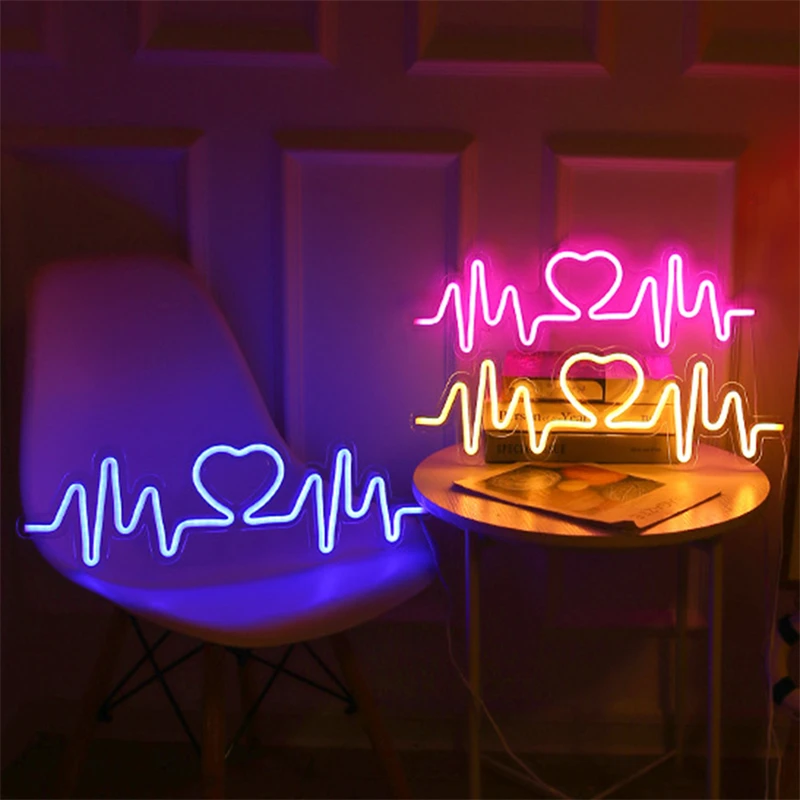 Night Light LED Neon Sign Lamp LED Ambient Lamp Neon Light USB Nightlight Home Party Bar Bedroom Decor Lighting Holiday Gift 5V