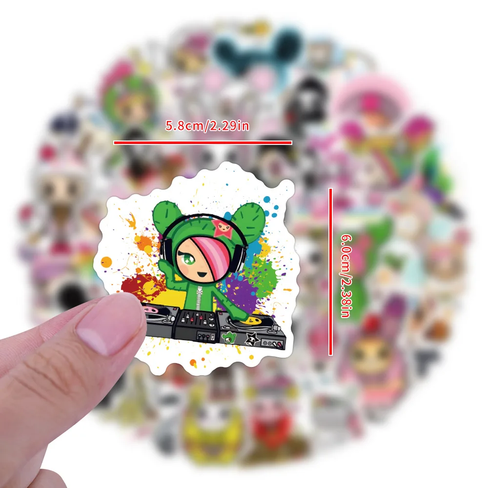 50 個漫画 Tokidoki Taoqi 落書き装飾スーツケースギター防水カップステッカー