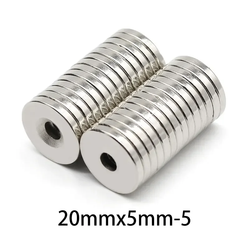 2/5/10/15/20/30/50PCS 20x5-5 Round Strong Powerful Magnets With Hole 20*5 Hole 5mm Rare Earth Neodymium Magnet 20x5-5mm 20*5-5