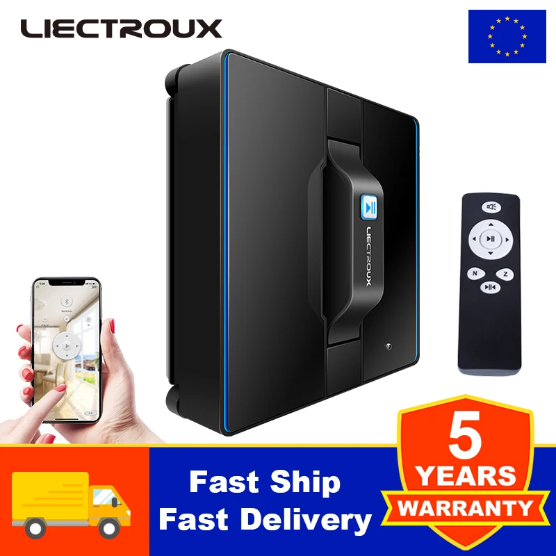 Liectroux WS1080 Robot Window Vacuum Cleaner Laser Sensor,with App,Memory,Smart Glass Mop,Home Floor Windows Wall Cleaning Robot