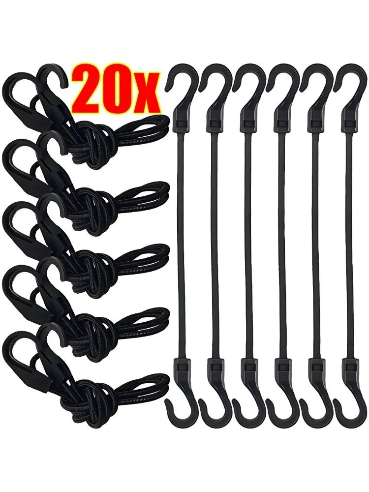 Cordons élastiques robustes avec crochets, sangles d'arrimage élastiques pour porte-bagages de voiture, filet de chargement pour bagages de moto, corde de tente de Camping