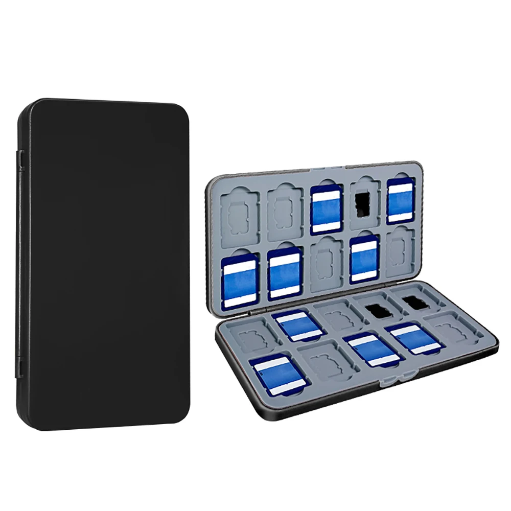 Draagbare SD- en Micro SD-kaartopbergdoos met 40 kaartsleuven (20 SD+20 TF), geschikt voor SDHC, SDMC, TF-kaarten