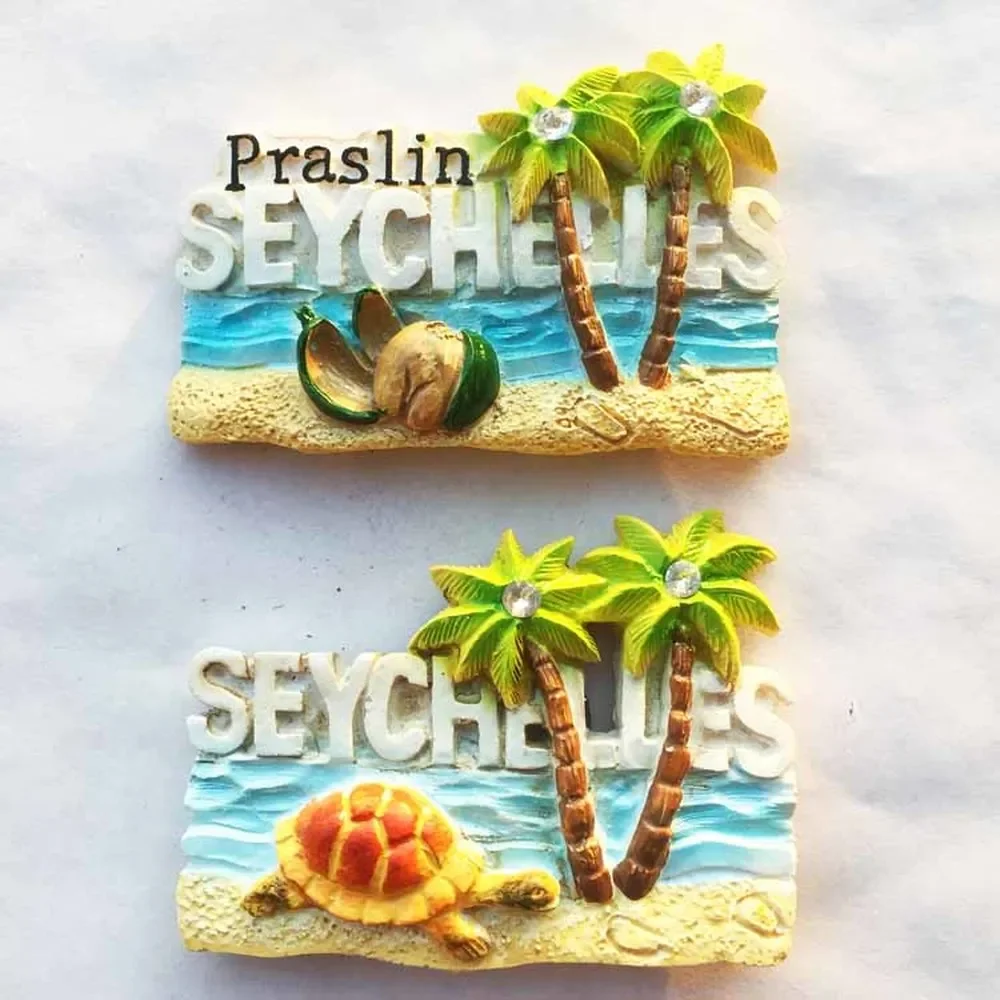 Praslin Island Seychelles Fridge Magnet Souvenir Decor Tropical Palm Forest  Refrigerator Magnets