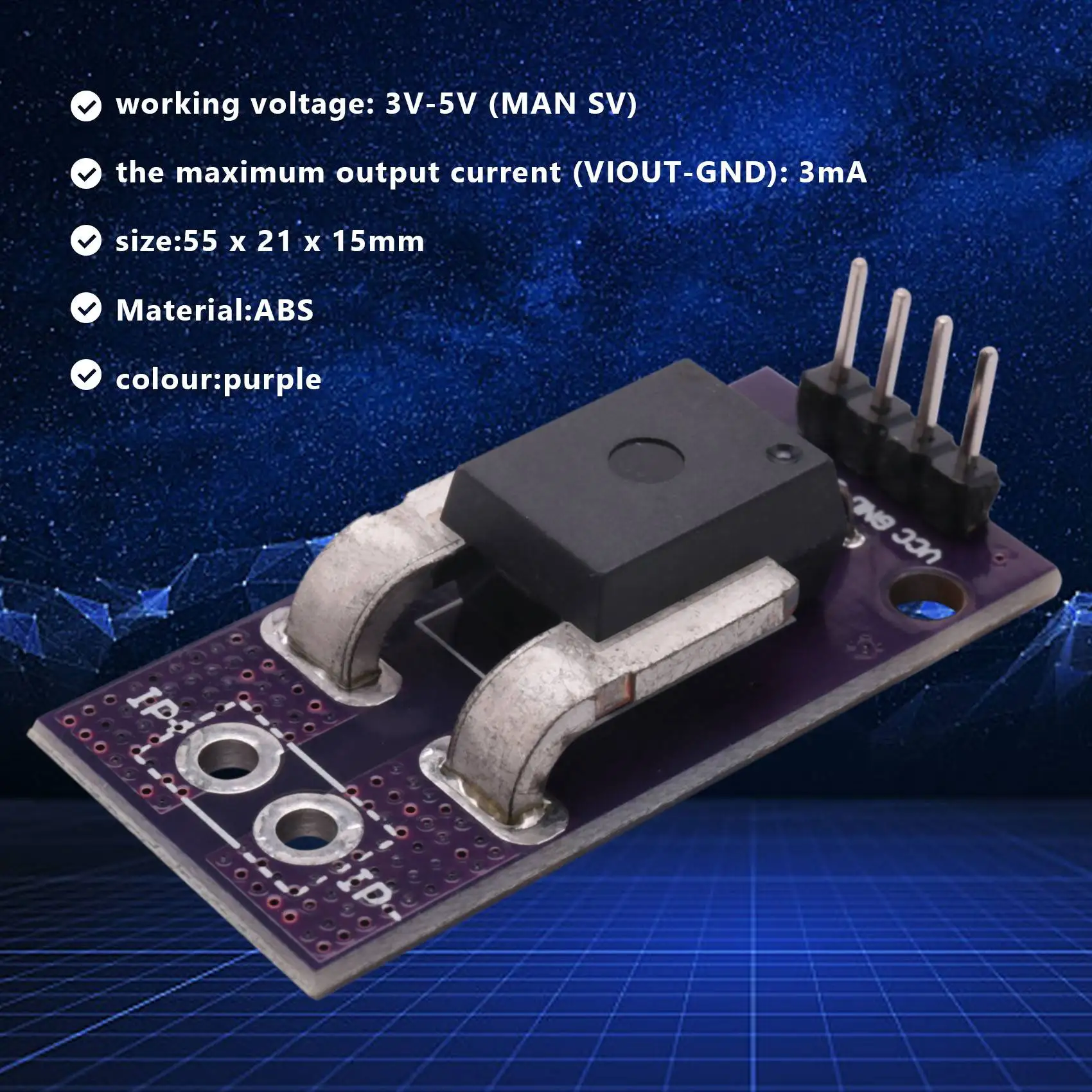 ABBH-ACS758 ACS758LCB-100B Current Module Linear Hall Current Sensor PFF-T Current Detection