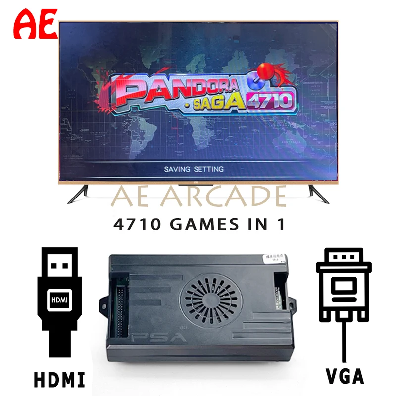 2 Player 3D Pandora Saga 4710 1 Box Set Replica SANWA Joystick, HAPP Button Home Entertainment Arcade Cabinet for Bartop Cabinet