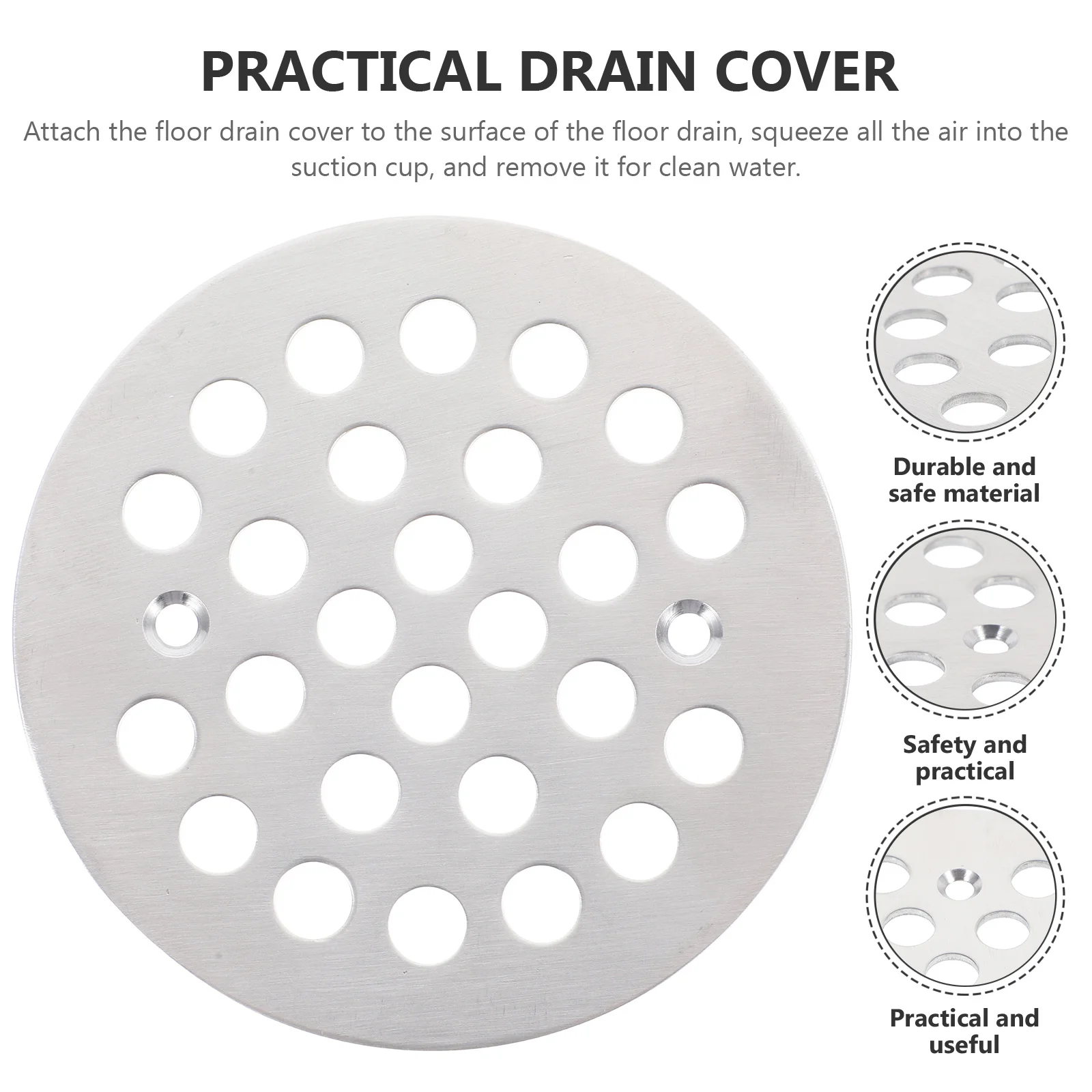 

2Pcs Stainless Steel Floor Drain Cover Hair Catcher Sink Strainer Anti-Clog Shower Drain Stopper for Bathroom Shower Strainer