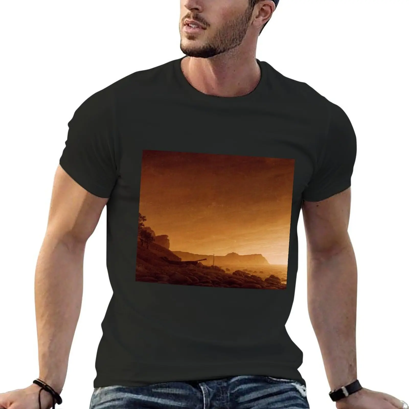 Caspar David Friedrich, 1774-1840 Germany T-Shirt tees cotton graphic tees graphic shirts mens t shirts top quality