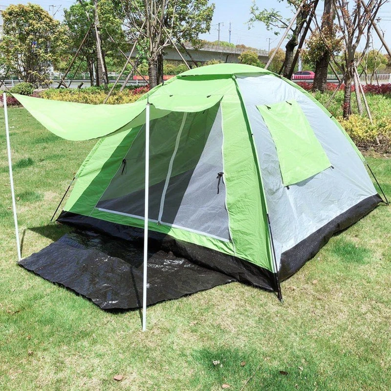 

Outdoor manual camping tent 3-4 people travel tent multi-person oversized camping rain and sun protection tent