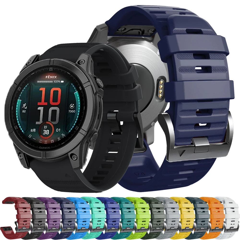 Watch Band for Garmin Fenix 7X 7 8 E 47mm 51mm Strap 6X 6 Pro 5 5X Plus Epix Enduro 3 Sport Official 22mm 26mm Silicone Bracelet