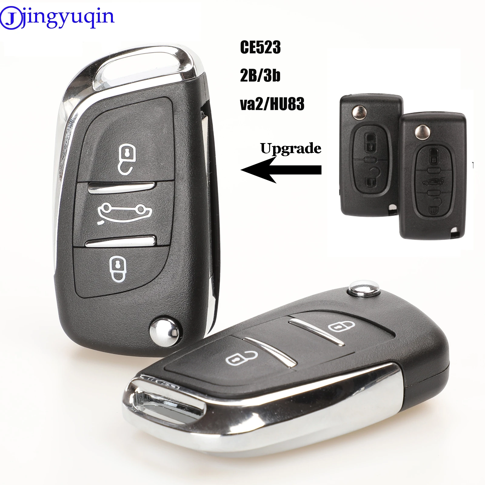 

jingyuqin 10p VA2/HU83 2/3B Ce0523 Modified Flip Car Key Shell For Citroen Coupe VTR C2 C4 C5 C6 C8 Berlingo Xsara Picasso