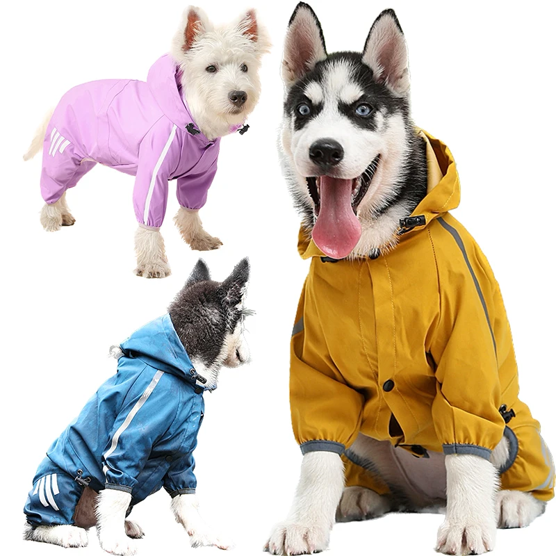 Dog Raincoat Waterproof Pet Rain Clothes for Chihuahua Maltese Reflective Rain Coat Small Medium Dogs Jumpsuit Dogs Cat Overalls