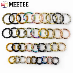 5 pezzi in metallo apribile O Ring fibbia a molla clip a scatto rotonda chiusura moschettone portachiavi borsa tracolla borsa in pelle cintura artigianato hardware