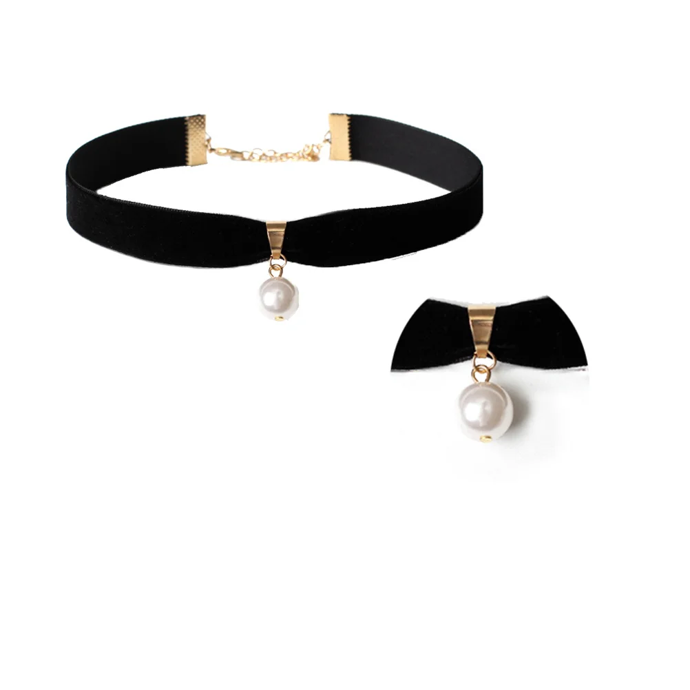 قلادة من اللؤلؤ مجوهرات سوداء أنيقة للنساء ملابس يومية لحفلات الزفاف والذكرى السنوية هدية عيد الحب