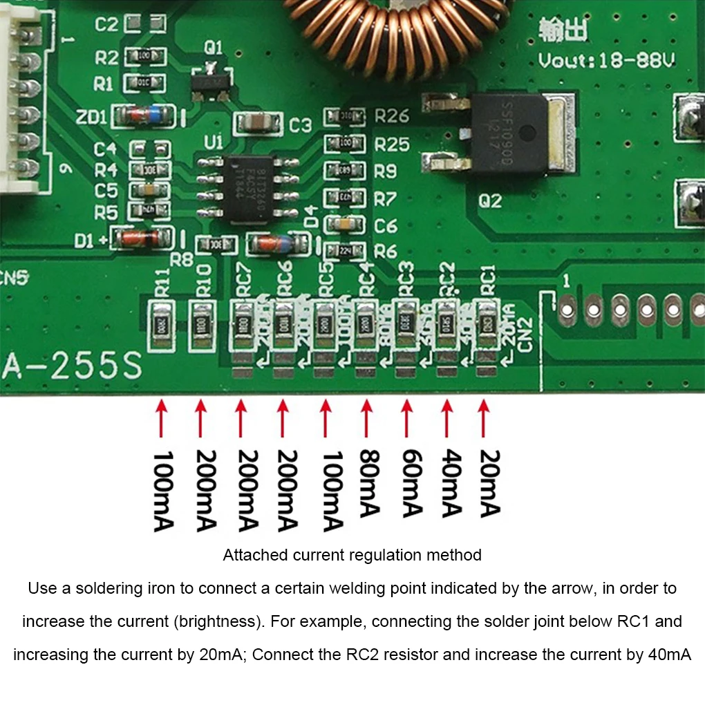 CA-255S 10-48 Polegada led lcd tv backlight placa de corrente constante CA-255 universal boost driver inversor placa intensificar módulo de potência