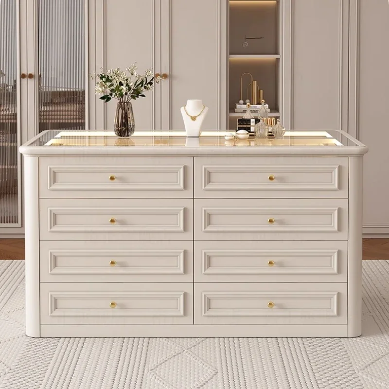 &liquidation Clothing store cloakroom Nakajidai solid wood jewelry display cabinet drawer chest storage cabinet home furniture