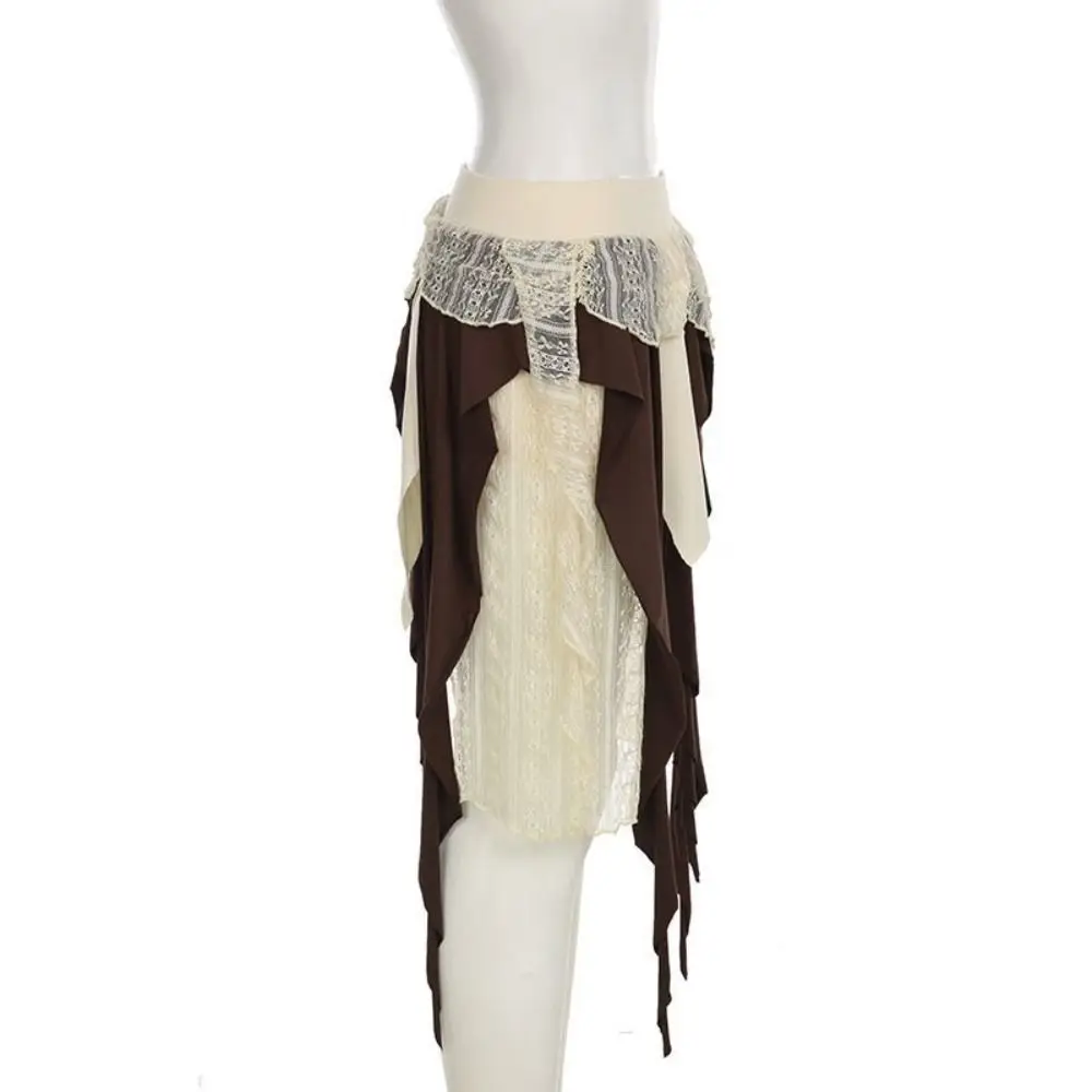 Mesh Blume Mädchen Kurzen Mini Rock Multi-schicht Hohe Taille Spitze A-linie Rock Rüschen Kuchen Kleid Spleißen Unregelmäßigen Rock mädchen