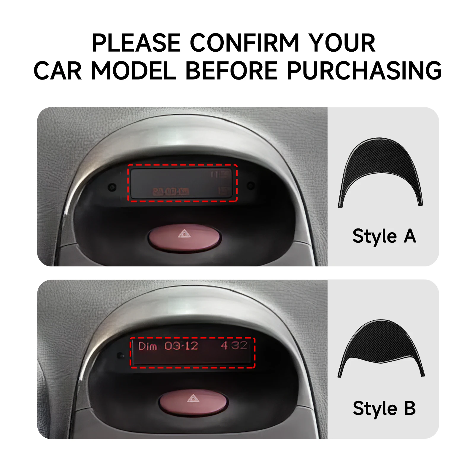 Carbon Fiber Interior Sticker Set. Car Center Console Radio Display Panel. For Peugeot 206 (1998-2013) Trim Accessories.